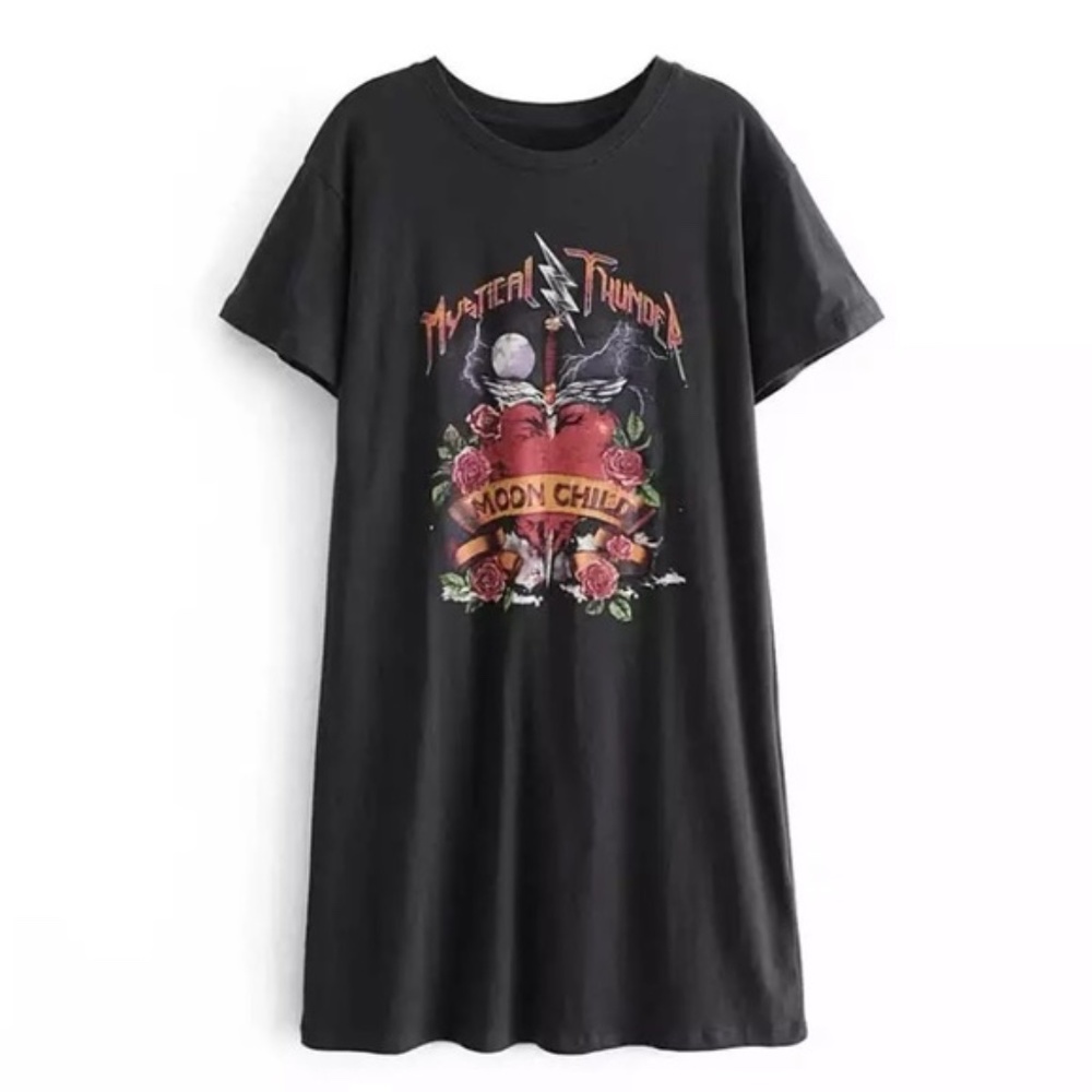 Mystical Thunder Moon Child Graphic Tee Dress - Picture 5 of 6